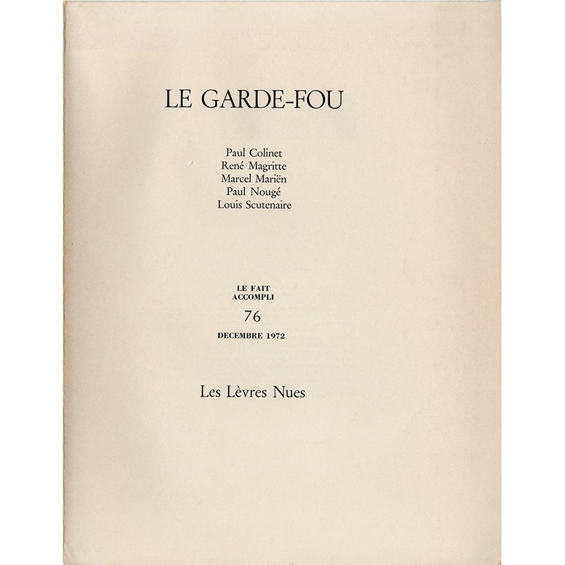 Magritte, Le garde-fou, n°76, Les Lèvres Nues, 1972