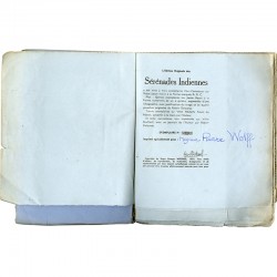grand papier du livre de Roger Michael, Sérénades Indiennes, imprimé spécialement pour Pierre Wolff