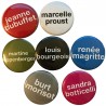 Lot de 7 badges "portraits" d'Agnès Thurnauer (n°7)