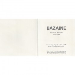 verso de l'invitation à l'exposition de Jean Bazaine, chez Maeght en 1984