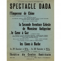 affichette du spectacle Dada, théâtre du Centre Américain (Paris), 1967