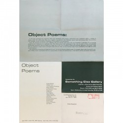 carton d'invitation affiche de l'exposition "Object Poems", Something Else Gallery, 1966