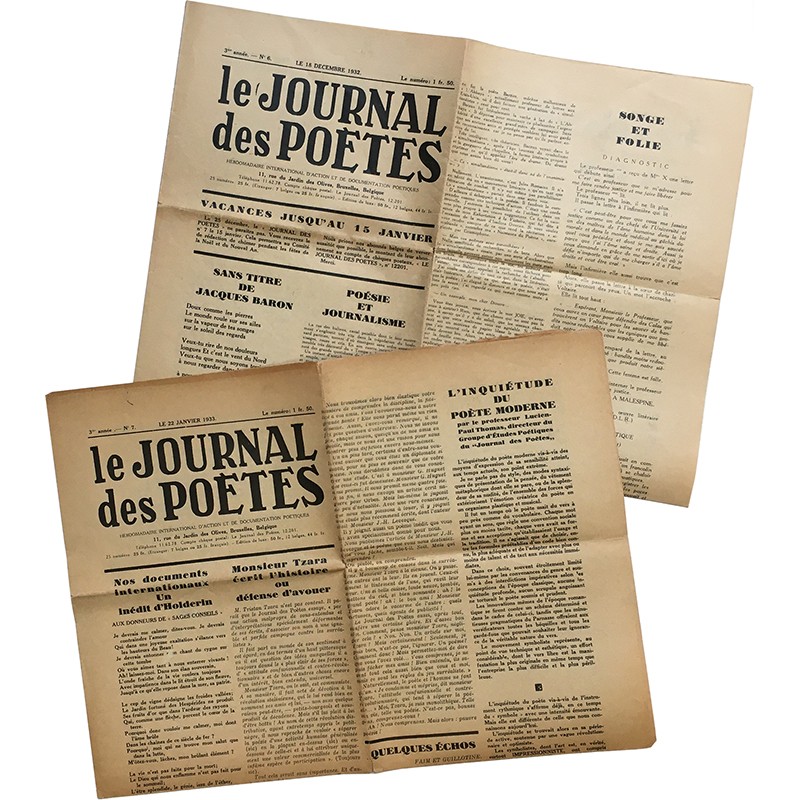 Tristan Tzara et Le Journal des Poètes, 1932-1933