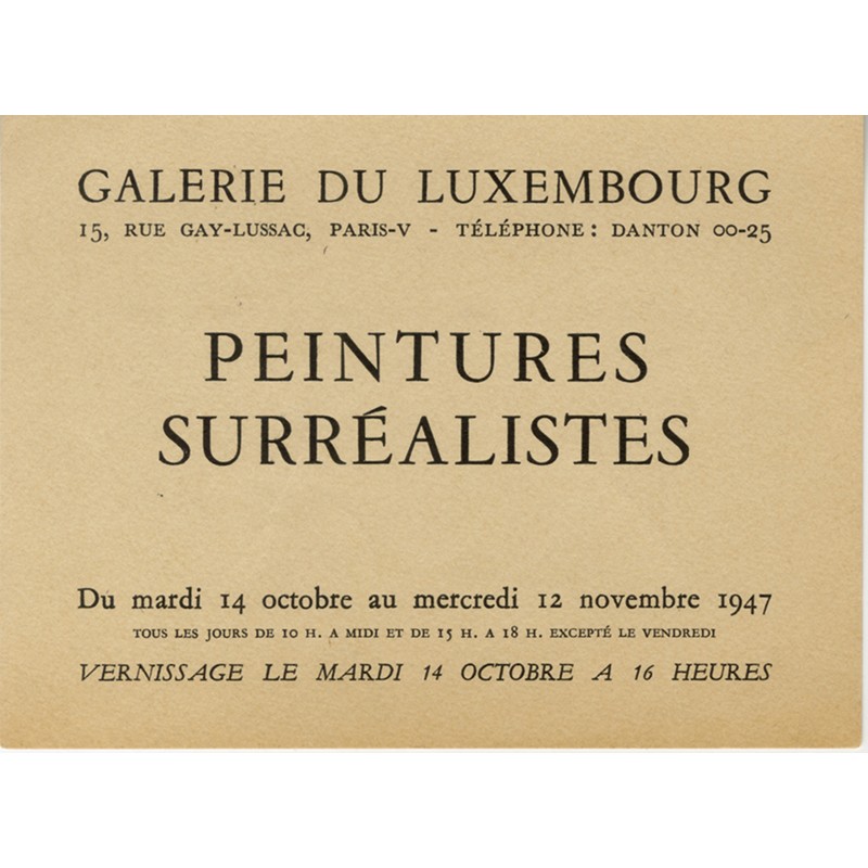 Peintures surréalistes,  galerie du Luxembourg, 1947