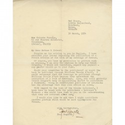 courrier de Paul Hogarth à Colombe Voronca, 30 mars 1954