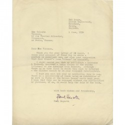 courrier de Paul Hogarth à Colombe Voronca, 1er juin 1954