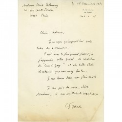 courrier manuscrit de Tristan Tzara adressé à Sonia Delaunay, 1974