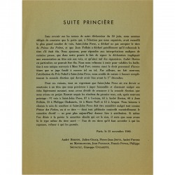 Tract surréaliste,  "Suite princière" au sujet de l'élection du "prince des poètes" 1960