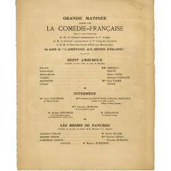 "Grande matinée" de la Comédie Française au profit de "L'assistance aux dépôts d'éclopés", Grand Théâtre, Compiègne, 1917