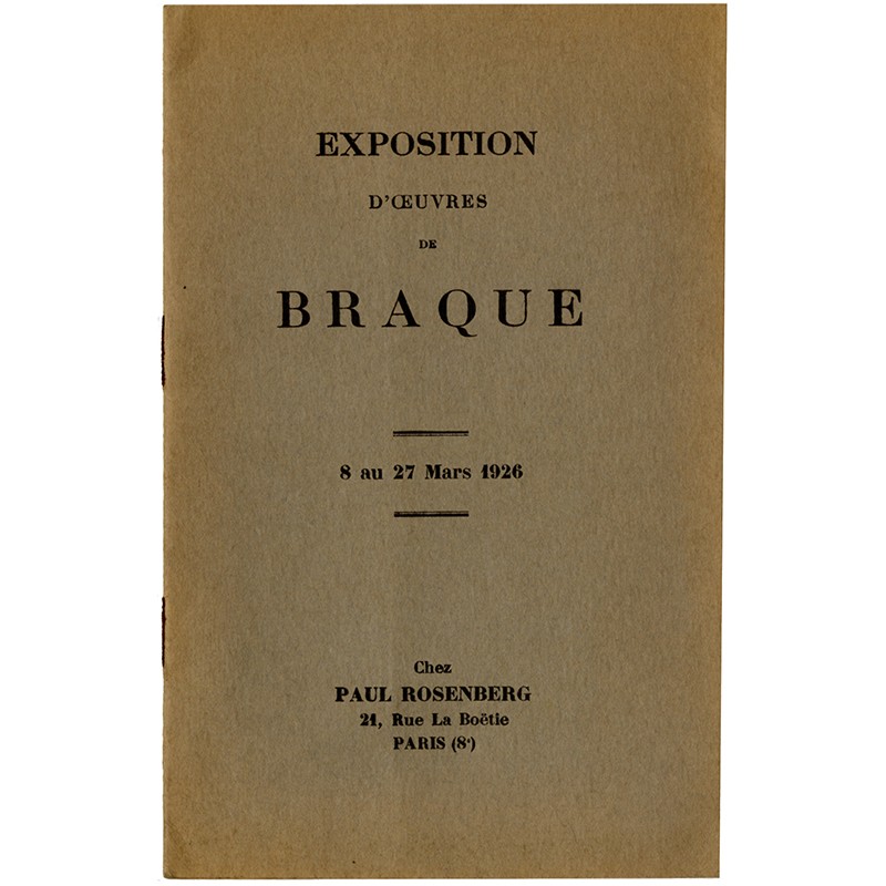 catalogue de l'exposition de Georges Braque à la galerie de Paul Rosenberg, 1926