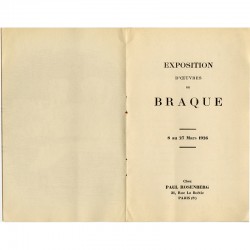 Georges Braque, galerie de Paul Rosenberg, avec une lithographie originale,1926