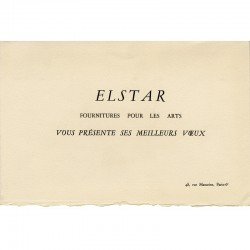 Michel Ciry, carte de vœux de la maison Elstar (Paris), 1959