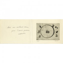 gravure de Doroteo Arnaiz, carte de vœux envoyée à Raoul-Jean Moulin, n° 20/25