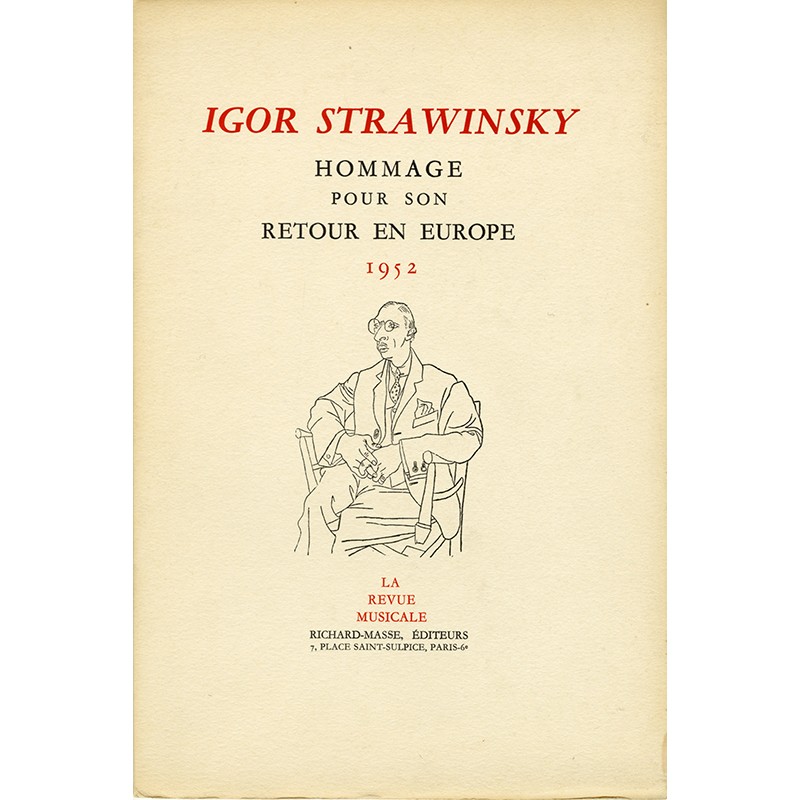 Igor Strawinsky, Hommage pour son retour en Europe, 1952