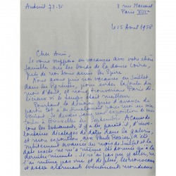 Correspondance envoyée à Joseph Van Melle par Maxa Nordau, 1958